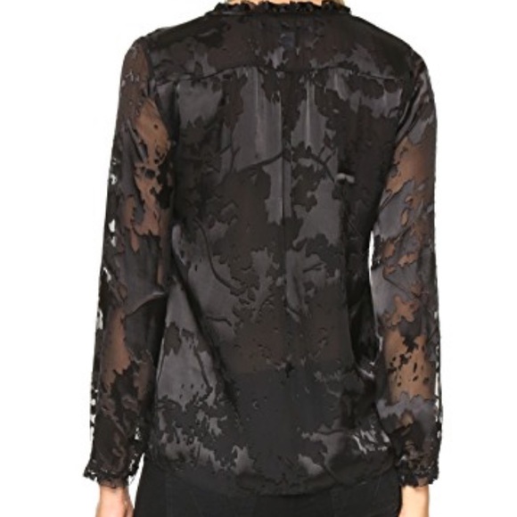 Black DVF blouse with sheer sleeves - Picture 2 of 8